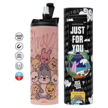 Stray Kids Pink, Tumbler stainless steel PINK 600ml