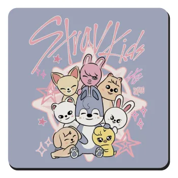 Stray Kids Pink, Τετράγωνο μαγνητάκι ξύλινο 9x9cm