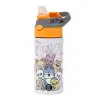 Children's hot water bottle, stainless steel, with safety straw, Orange/Grey (360ml) BPA-FREE