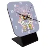 Quartz Wooden table clock with hands (10cm)