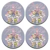 SET of 4 round wooden coasters (9cm)