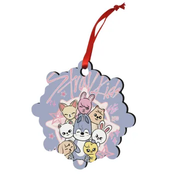 Stray Kids Pink, Στολίδι Χριστουγεννιάτικο στολίδι snowflake ξύλινο 7.5cm