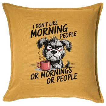 I Don't Like Morning People..., Sofa cushion YELLOW 50x50cm includes filling