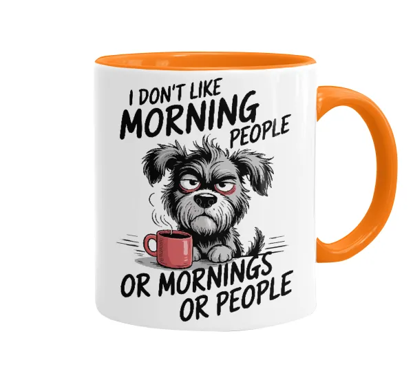 I Don't Like Morning People... — Κούπα χρωματιστή πορτοκαλί, κεραμική, 330ml