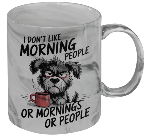 I Don't Like Morning People... — Κούπα κεραμική, marble style (μάρμαρο), 330ml