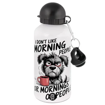 I Don't Like Morning People..., Μεταλλικό παγούρι νερού, Λευκό, αλουμινίου 500ml