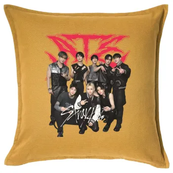 Stray Kids k-pop band, Sofa cushion YELLOW 50x50cm includes filling
