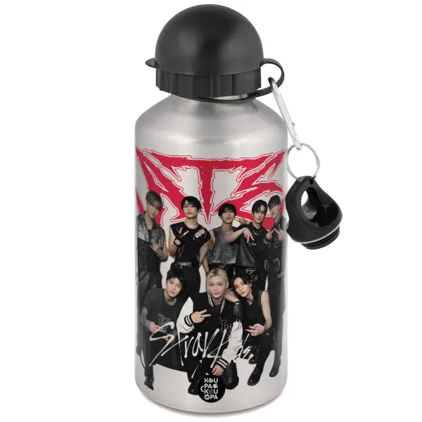 Stray Kids k-pop band — Μεταλλικό παγούρι νερού, Ασημένιο, αλουμινίου 500ml