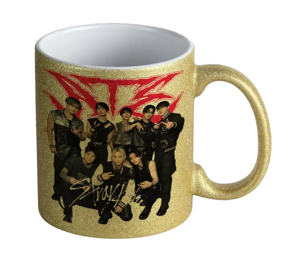 Stray Kids k-pop band — Gold glitter mug that sparkles, ceramic, 330ml
