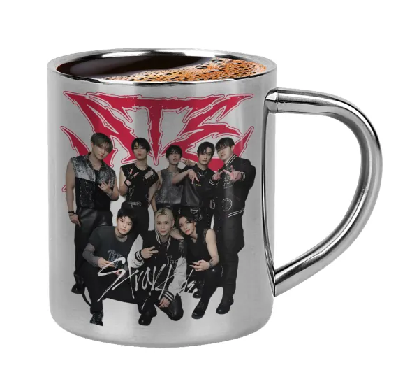 Stray Kids k-pop band — Double-wall metal cup for espresso (220ml)