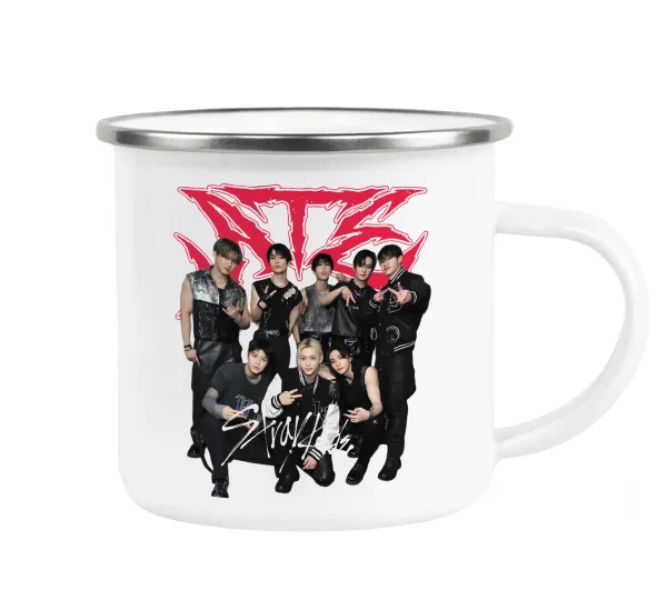 Stray Kids k-pop band — Metallic enamel cup white 360ml