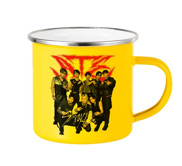 Stray Kids k-pop band — Yellow Enamel Metallic Cup 360ml