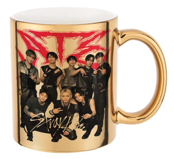 Stray Kids k-pop band — Mug ceramic, gold mirror, 330ml