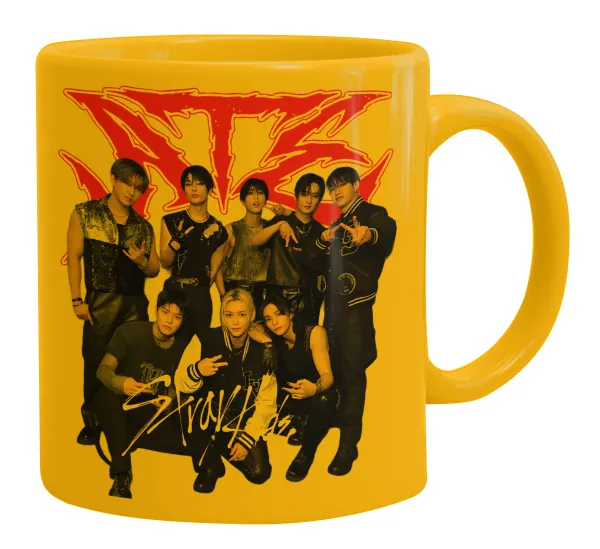 Stray Kids k-pop band — Ceramic coffee mug yellow, 330ml