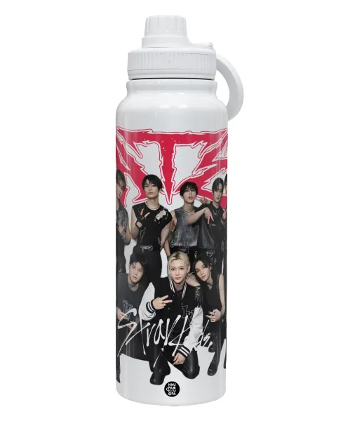 Stray Kids k-pop band — Θερμός 1L Ανοξείδωτο με Βάση Κινητού & Διπλά Τοιχώματα