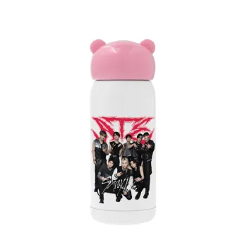 Stray Kids k-pop band, Ροζ ανοξείδωτο παγούρι θερμό (Stainless steel), 320ml
