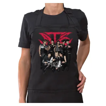 Stray Kids k-pop band, Ποδιά μακριά Σεφ ολόσωμη με τσέπες Μαύρη (ΕΝΗΛΙΚΩΝ)