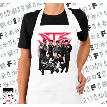 Stray Kids k-pop band, Ποδιά μακριά Σεφ ολόσωμη με τσέπες white (ΕΝΗΛΙΚΩΝ)