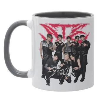Stray Kids k-pop band, Κούπα χρωματιστή γκρι, κεραμική, 330ml