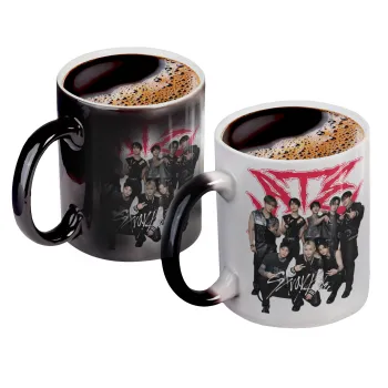 Stray Kids k-pop band, Κούπα Μαγική, κεραμική, 330ml που αλλάζει χρώμα με το ζεστό ρόφημα