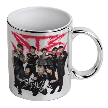 Stray Kids k-pop band, Κούπα κεραμική, ασημένια καθρέπτης, 330ml