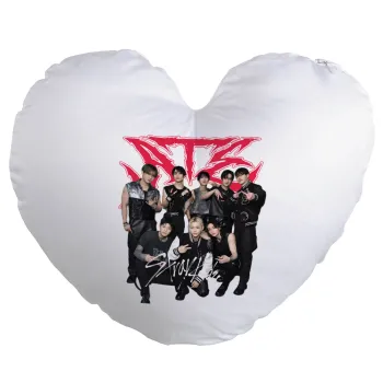 Stray Kids k-pop band, Μαξιλάρι καναπέ καρδιά 40x40cm περιέχεται το  γέμισμα