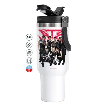 Stray Kids k-pop band, Mega Stainless steel Tumbler with lid, double wall 1,2L
