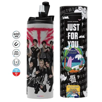 Stray Kids k-pop band, Tumbler stainless steel GREY 600ml