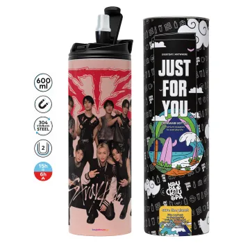 Stray Kids k-pop band, Tumbler stainless steel PINK 600ml