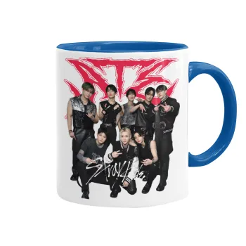 Stray Kids k-pop band, Κούπα χρωματιστή μπλε, κεραμική, 330ml