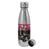 Metallic water bottle, stainless steel, 750ml