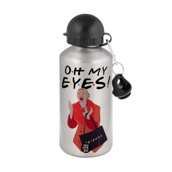 Friends,. oh my eyes Phoebe, Μεταλλικό παγούρι νερού, Ασημένιο, αλουμινίου 500ml