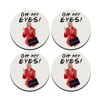 Friends,. oh my eyes Phoebe, SET of 4 round wooden coasters (9cm)