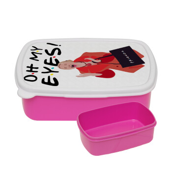 Friends,. oh my eyes Phoebe, ΡΟΖ παιδικό δοχείο φαγητού (lunchbox) πλαστικό (BPA-FREE) Lunch Βox M18 x Π13 x Υ6cm