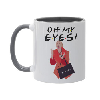 Friends,. oh my eyes Phoebe, Κούπα χρωματιστή γκρι, κεραμική, 330ml