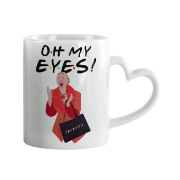 Friends,. oh my eyes Phoebe, Mug heart handle, ceramic, 330ml