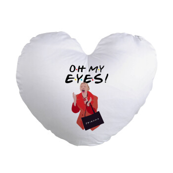 Friends,. oh my eyes Phoebe, Μαξιλάρι καναπέ καρδιά 40x40cm περιέχεται το  γέμισμα