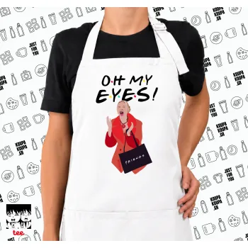 Friends,. oh my eyes Phoebe, Ποδιά μακριά Σεφ ολόσωμη με τσέπες white (ΕΝΗΛΙΚΩΝ)