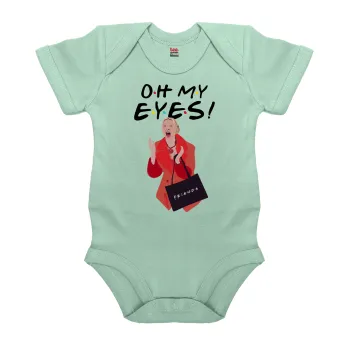 Friends,. oh my eyes Phoebe, Βρεφικό φορμάκι μωρού, 0-18 μηνών, mint (Μέντα), 100% Organic Cotton, κοντομάνικο