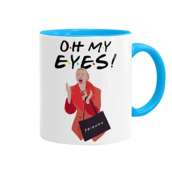 Friends,. oh my eyes Phoebe, Κούπα χρωματιστή γαλάζια, κεραμική, 330ml
