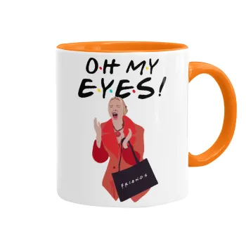 Friends,. oh my eyes Phoebe, Κούπα χρωματιστή πορτοκαλί, κεραμική, 330ml