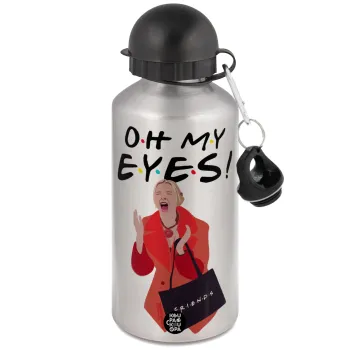 Friends,. oh my eyes Phoebe, Μεταλλικό παγούρι νερού, Ασημένιο, αλουμινίου 500ml