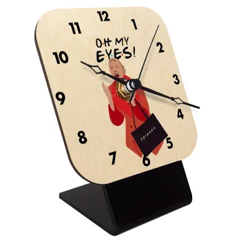 Friends,. oh my eyes Phoebe, Quartz Table clock in natural wood (10cm)
