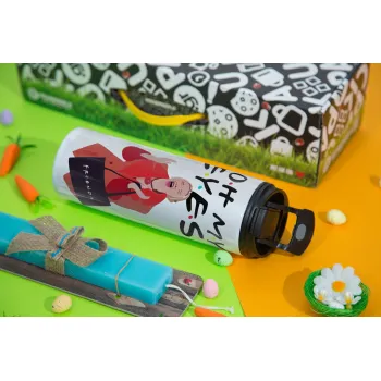 Friends,. oh my eyes Phoebe, Πασχαλινή Λαμπάδα με Travel Tumbler θερμό με διπλό καπάκι (600ml, BPA free) & κερί αρωματικό πλακέ (30cm) (ΤΙΡΚΟΥΑΖ)