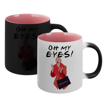 Friends,. oh my eyes Phoebe, Κούπα Μαγική εσωτερικό ΡΟΖ, κεραμική 330ml που αλλάζει χρώμα με το ζεστό ρόφημα