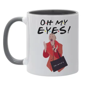 Friends,. oh my eyes Phoebe, Κούπα χρωματιστή γκρι, κεραμική, 330ml