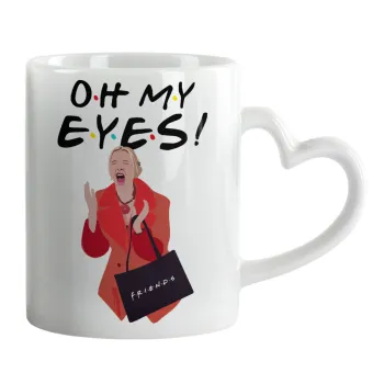 Friends,. oh my eyes Phoebe, Κούπα καρδιά χερούλι λευκή, κεραμική, 330ml