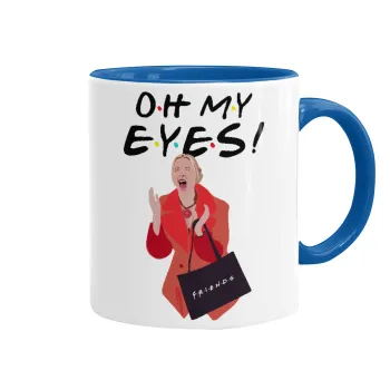 Friends,. oh my eyes Phoebe, Κούπα χρωματιστή μπλε, κεραμική, 330ml