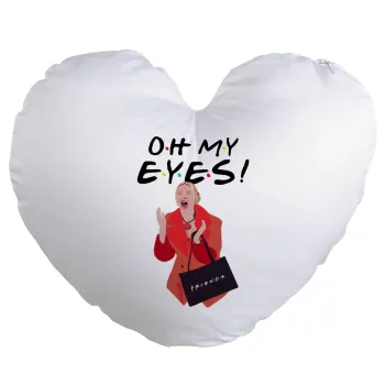 Friends,. oh my eyes Phoebe, Μαξιλάρι καναπέ καρδιά 40x40cm περιέχεται το  γέμισμα