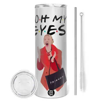 Friends,. oh my eyes Phoebe, Tumbler stainless steel 600ml, with metal straw & cleaning brush